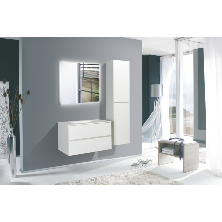 Meuble de salle de bain haut Naturel Verona 40x170x30 cm blanc mat