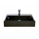 Memento Lavabo 60x42cm avec trou pour robinetterie et trop plein, Glossy Black Ceramicplus (51336LS0)