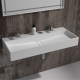 Vasque à suspendre en Solid Surface - 120 x 50 x 15cm - Blanc mate