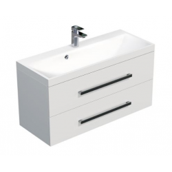 Meuble de salle de bain avec vasque Naturel Cube Way 100x40 cm blanc brillant (CUBE2100ZBL)