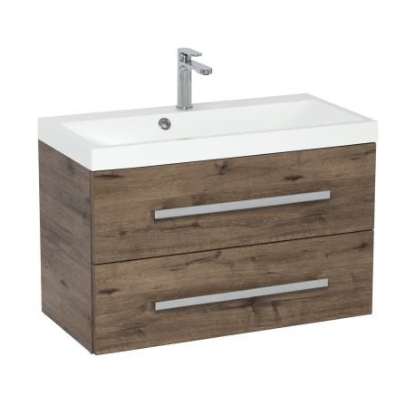 Meuble de salle de bain avec vasque Naturel Cube Way 80x40 cm chêne wellington (CUBE280ZDW)