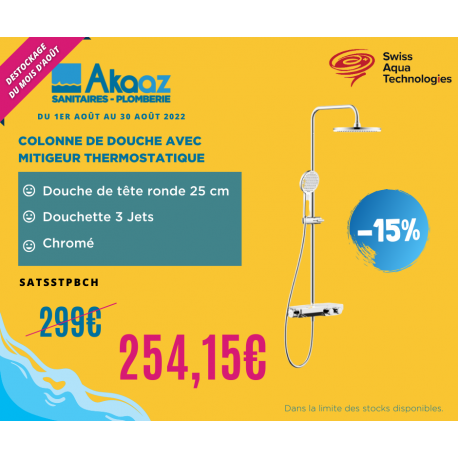 Swiss Aqua Technologies Colonne de douche avec mitigeur thermostatique