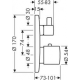 Set de finition pour mitigeur thermostatique encastré, avec robinet d'arrêt et inverseur (38720000)