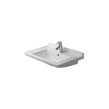 Starck 3 Lavabo, lavabo pour meuble avec plage de robinetterie, 700 mm, Design by Philippe Starck