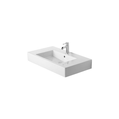 Vero Lavabo, lavabo pour meuble avec plage de robinetterie, 850 mm