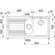 Franke Logica évier LLL 651/2, 1000x500 mm, gauche + siphon (101.0120.185)