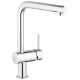 Mitigeur évier Minta avec rotatation 360° et douchette extractible, Chrome