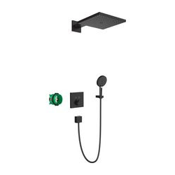 Ensemble de douche encastrée thermostatique Noir mat