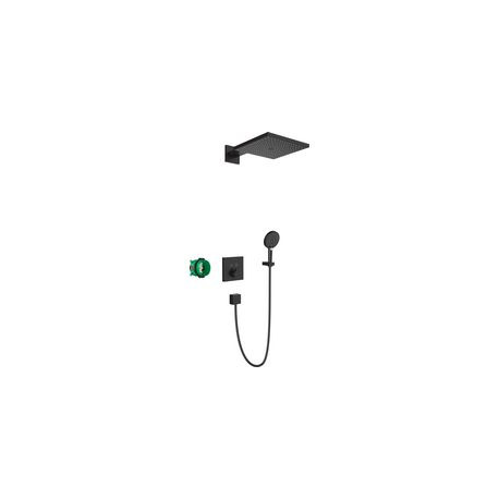 Ensemble de douche encastrée thermostatique Noir mat