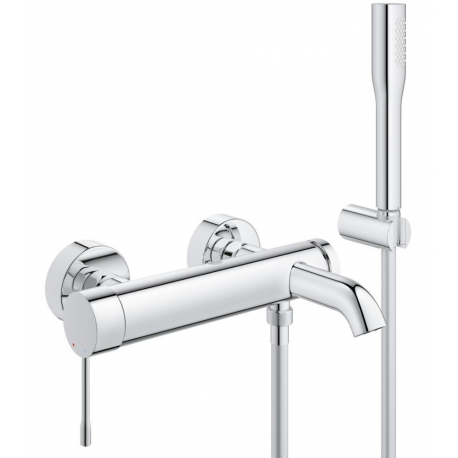Ensemble de douche mitigeur douchette stick & support + flexible, Essence, Chrome