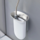 Brosse de toilette suspendue avec une fixation murale, Blanc