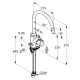 Mitigeur de lavabo, en acier inoxydable