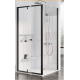 cabine de douche carrée avec porte à pivot et paroi fixe 90x90cm