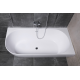 Nelly Baignoire droite Autoportante orientation droite 175x82 cm en marbre coulé, Blanc (NEL1700P)