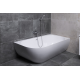 Nelly Baignoire droite Autoportante orientation droite 175x82 cm en marbre coulé, Blanc (NEL1700P)