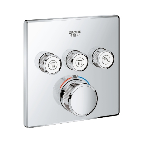 GROHE Grohtherm SmartControl Thermostat avec 3 robinets d'arrêt, 1 pièce, (29126000)