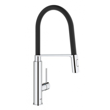 Mitigeur évier Concetto flexible, Noir/Chrome