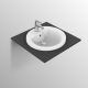 CONNECT Connect lavabo à encastrer rond 380 x 165 x 380 mm,blanc (E504101)