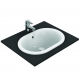 CONNECT Lavabo à encastrer sans trou, ovale 550 x 175 x 380 mm, blanc