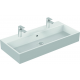STRADA Lavabo 910 x 150 x 420 mm (2 ouvertures pour les robinets ), blanc IdealPlus (K0877MA)