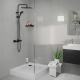 Vernis Shape - Set de douche Showerpipe 240 avec thermostat, 2 jets, EcoSmart, noir mat