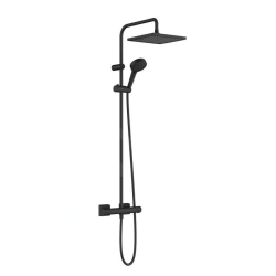 Vernis Shape - Set de douche Showerpipe 240 avec thermostat, 2 jets, EcoSmart, noir mat