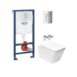 Pack WC : Rapid SL GROHE + WC square infintio rimless + fixations + plaque