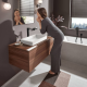 Vivenis Mitigeur de lavabo surélevé 250 sans tirette ni vidage, bec cascade, noir mat (75042670)