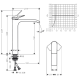 Vivenis Mitigeur de lavabo surélevé 250 sans tirette ni vidage, bec cascade, noir mat (75042670)
