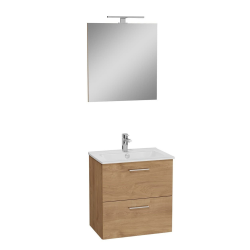 MEUBLE SDB AVEC MIROIR, LAVABO ET LED 59x61x39,5 ANTHRACITE