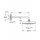 Douche de tête et bras 286 mm Tempesta 210, 1 jet