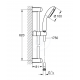 Ensemble de douche Tempesta 100 barre & douchette 1 jet, Chrome