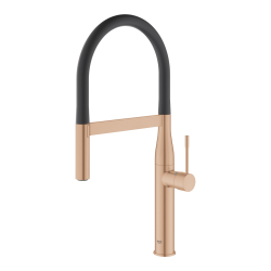 Grohe Essence Mitigeur monocommande évier avec Limiteur de température, Warm Sunset brossé (30294DL0)