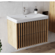 Meuble pour salle de bain avec lavabo chêne mat - Delano