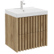 Meuble pour salle de bain avec lavabo chêne mat - Delano