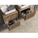 Meuble salle de bain pour vasque à poser plan chêne 80 cm - Delano