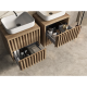 Meuble salle de bain pour vasque à poser plan chêne 60 cm - Delano