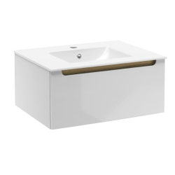 Meuble de salle de bain avec lavabo 60x30x45 cm blanc - Stilla