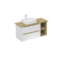 Meuble de tiroir pour vasque à poser avec étagères - Stilla