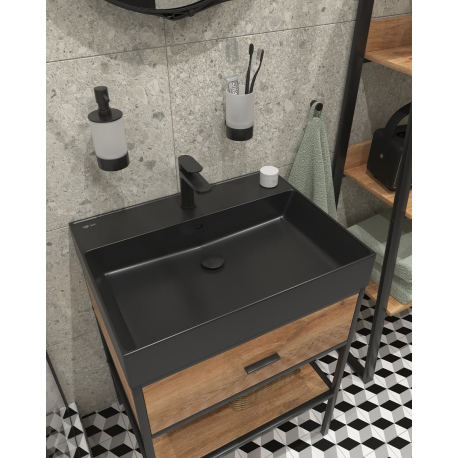 Lavabo rectangulaire Infinitio noir mat 60,5x46,5 cm