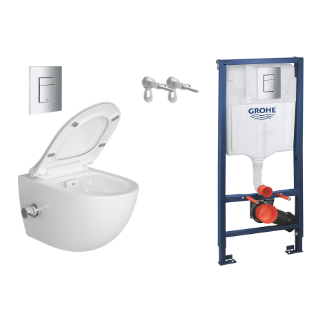 Pack WC : UP100 + WC Infinitio Bidet + fixations + plaque