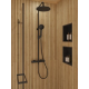 Colonne de douche avec batterie thermostatique, Noir Mat