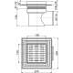 Siphon 150x150/110 mm sortie latérale