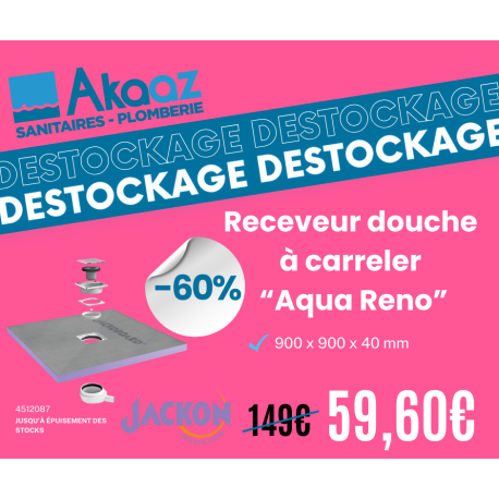 Jackon Receveur de douche à carreler Aqua Centré 900x900x40mm