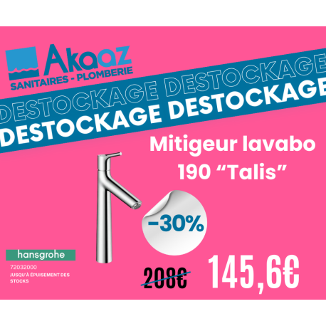 Talis S 190 Mitigeur de lavabo sans tirette ni vidage (72032000)