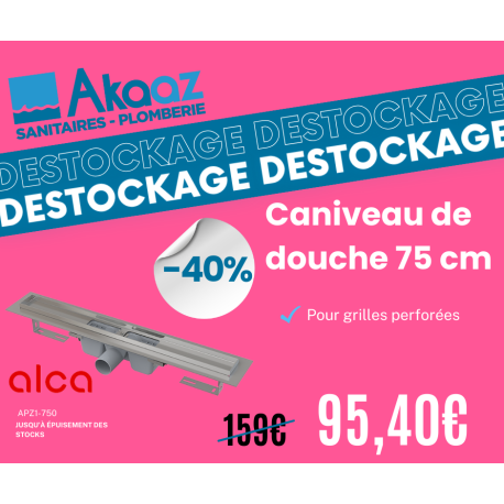 Drain de douche avec pour grilles perforées 75cm