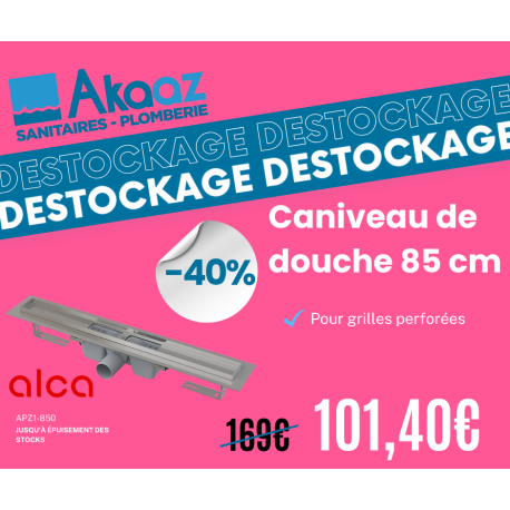 Drain de douche avec bord pour grilles perforées 85cm