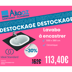 CONNECT Lavabo à encastrer sans trou, ovale 550 x 175 x 380 mm, blanc