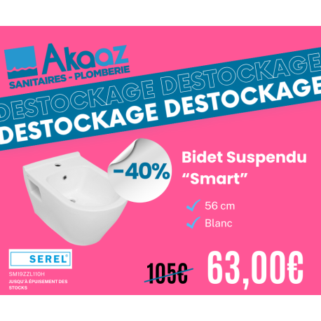 Bidet suspendu "Smart" 56cm, Blanc