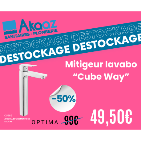 Mitigeur lavabo haut "Optima Cube Way", Chrome